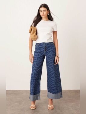 ARRANGE ASOS Blue Tiger Print Jeans